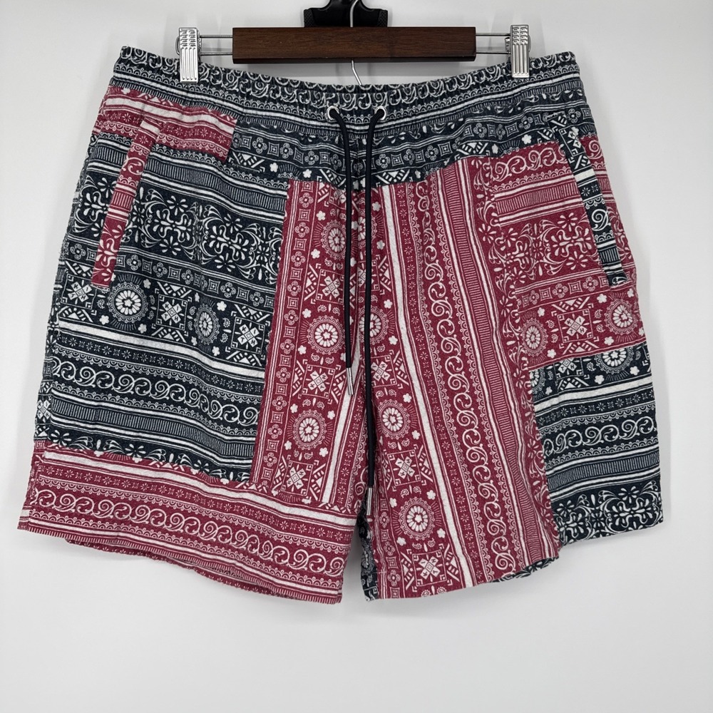 Kith Paisley Bandana Patchwork Hardaway Shorts Patriotic Drawstring Jacquard XL